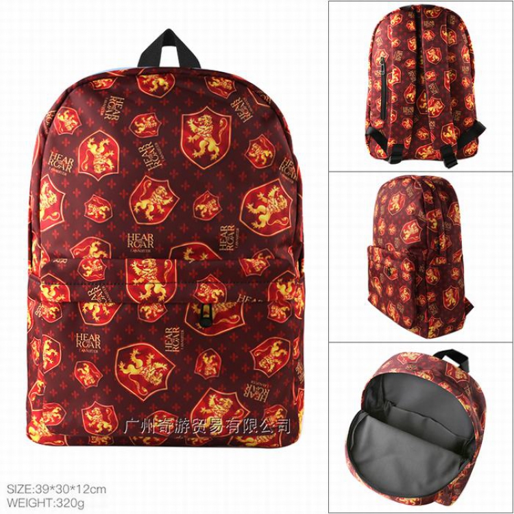 Game of Thrones Cotton imitation nylon composite waterproof fabric Backpack bag