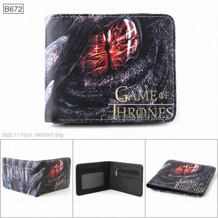 Game of Thrones Full color Twill two-fold short wallet Purse 11X10CM B672