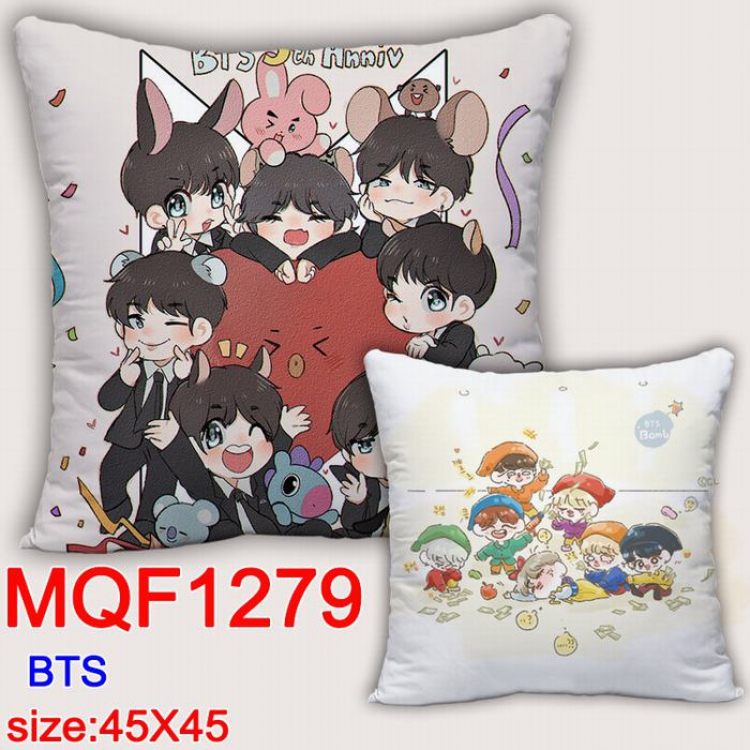 BTS Double-sided full color Pillow Cushion 45X45CM MQF1279