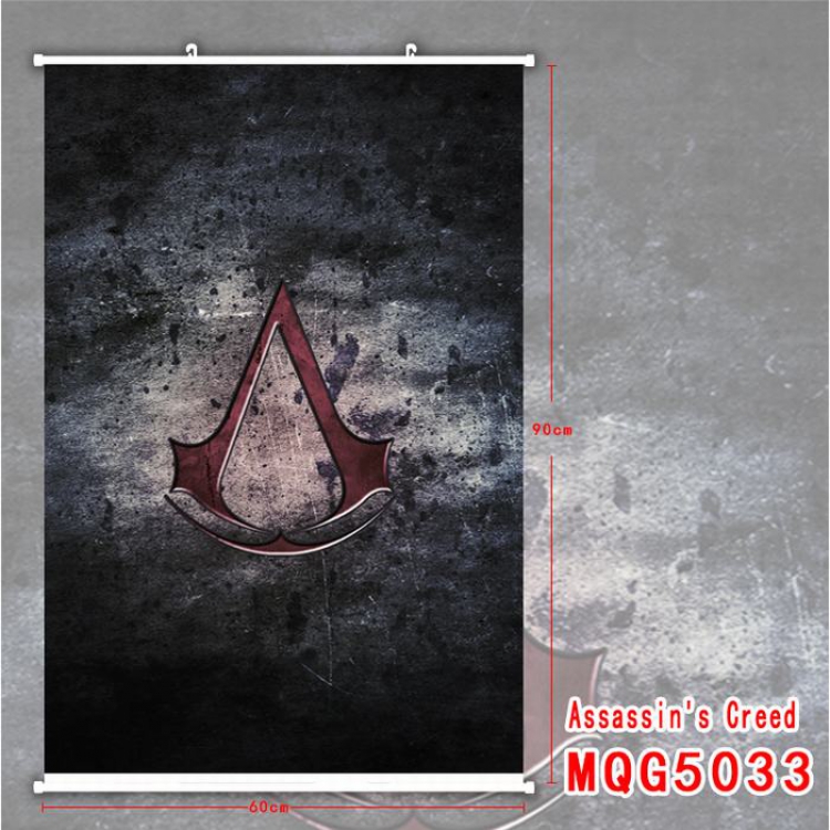 Assassin Creed White Plastic rod Cloth painting Wall Scroll 60X90CM MQG5033