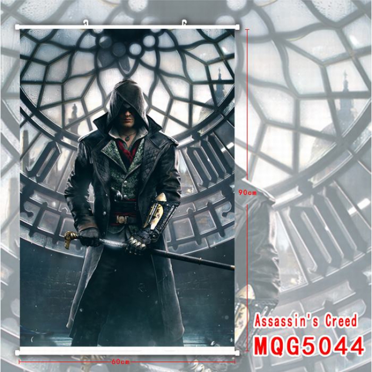 Assassin Creed White Plastic rod Cloth painting Wall Scroll 60X90CM MQG5044