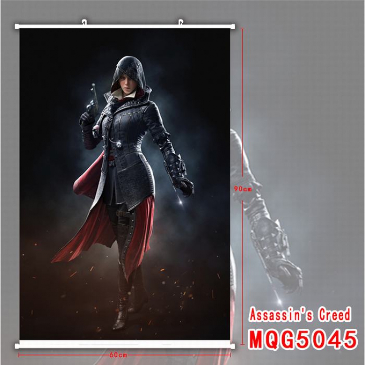 Assassin Creed White Plastic rod Cloth painting Wall Scroll 60X90CM MQG5045