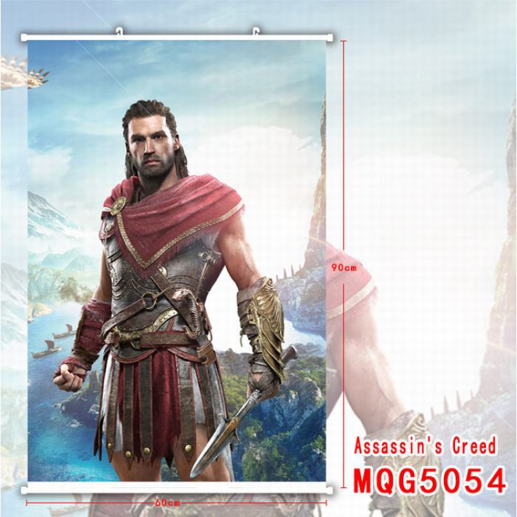 Assassin Creed White Plastic rod Cloth painting Wall Scroll 60X90CM MQG5054