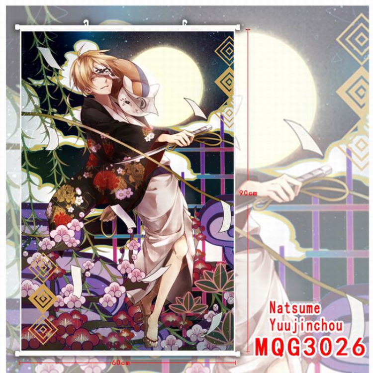 Natsume_Yuujintyou White Plastic rod Cloth painting Wall Scroll 60X90CM MQG3026