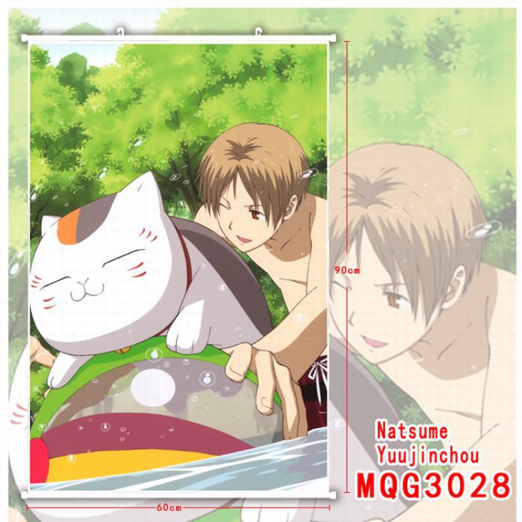 Natsume_Yuujintyou White Plastic rod Cloth painting Wall Scroll 60X90CM MQG3028