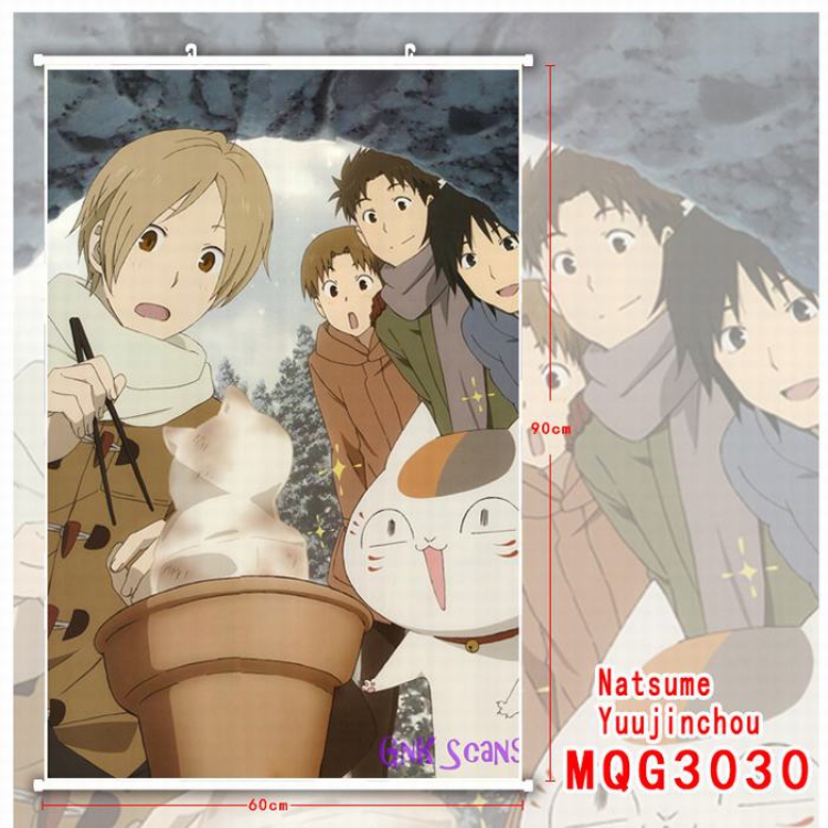 Natsume_Yuujintyou White Plastic rod Cloth painting Wall Scroll 60X90CM MQG3030