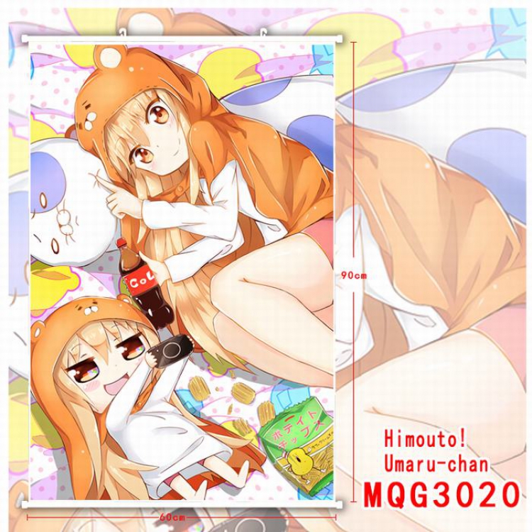 Himouto! Umaru-chan White Plastic rod Cloth painting Wall Scroll 60X90CM MQG3020