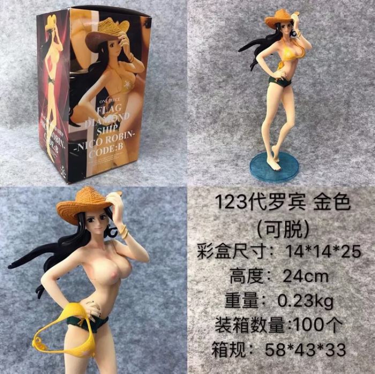 One Piece Nico·Robin Gold Sexy beautiful girl Boxed Figure Decoration 24CM