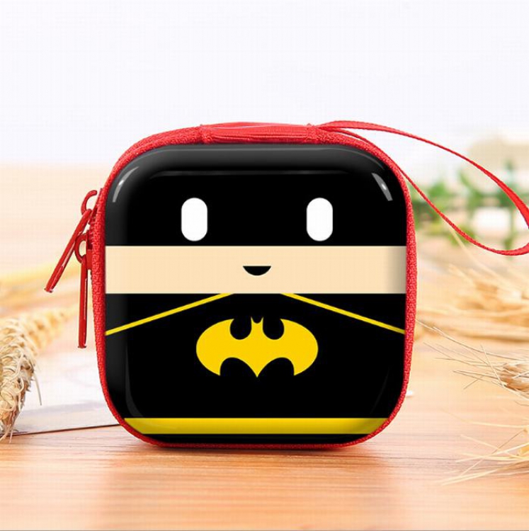 Justice League Coin purse headphone bag storage box Wallet OPP bag price for 3 pcs 7X7X3.5CM