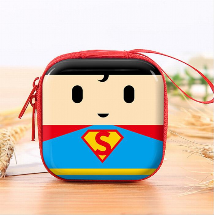 Justice League Coin purse headphone bag storage box Wallet OPP bag price for 3 pcs 7X7X3.5CM