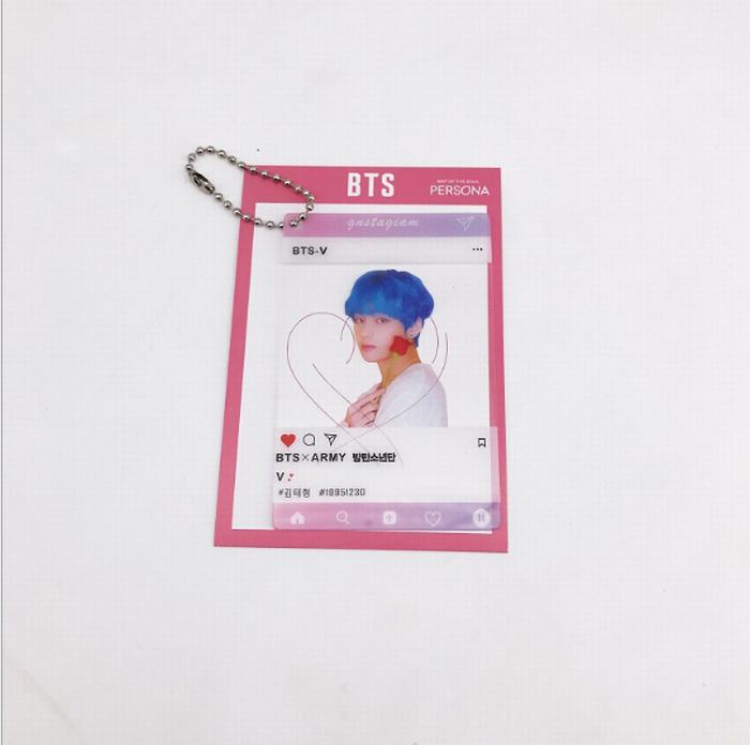 BTS Transparent card key ring pendant 6X9CM price for 10 pcs
