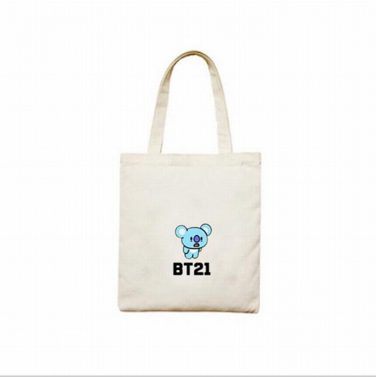 BTS BT21 White Canvas Shopping bag shoulder bag Satchel 40X12X30CM price for 3 pcs