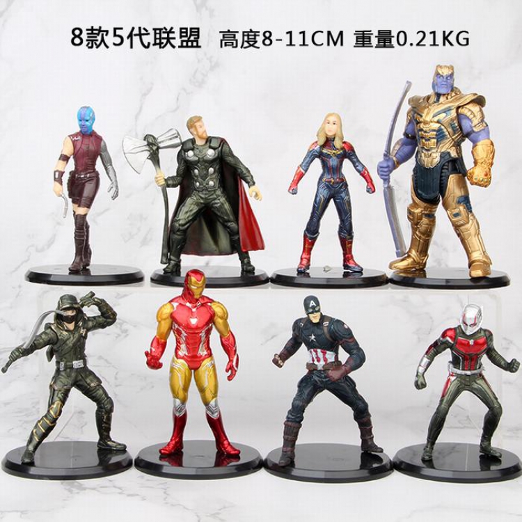The Avengers a set of 8 Bagged Figure Decoration model 0.21KG 8-11CM
