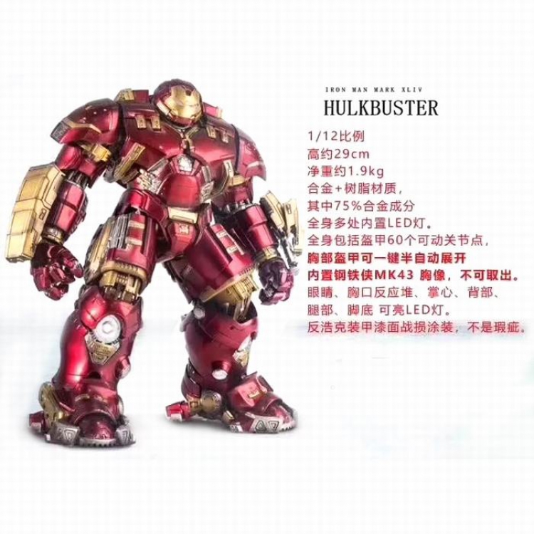 The Avengers Hulkbuster Bright LED light Boxed Figure Decoration 29CM