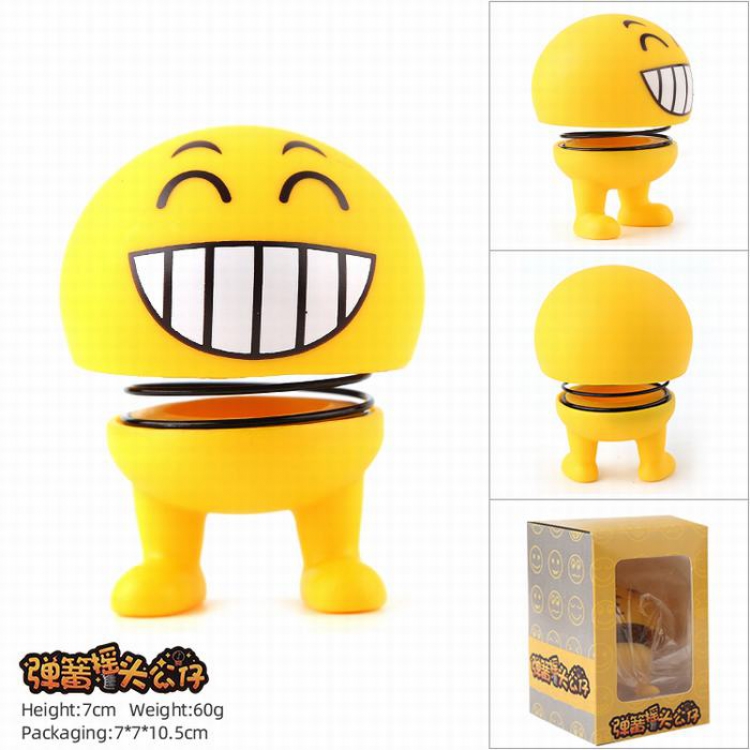 Cartoon expression spring Shaking head doll Boxed Figure Decoration 7.5CM Style K