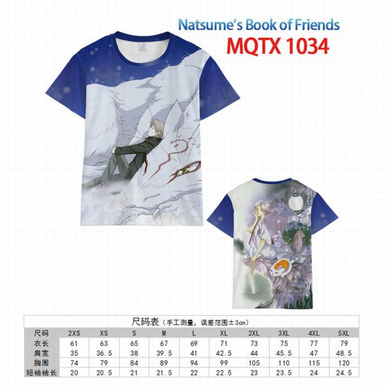 Natsume_Yuujintyou Full color printed short sleeve t-shirt 10 sizes from XXS to 5XL MQTX-1034