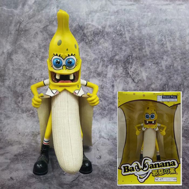 HeadPlay Banana man Cosplay SpongeBob PVC Boxed Figure Decoration 12 inches