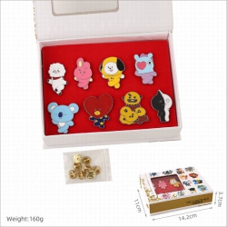 BTS BT21 a set of 8 Brooch bad...