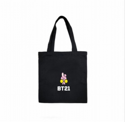 BTS BT21 Black Canvas Shopping...