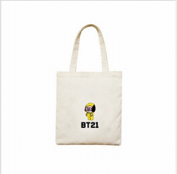 BTS BT21 White Canvas Shopping...