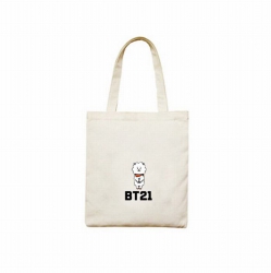 BTS BT21 White Canvas Shopping...