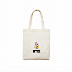 BTS BT21 White Canvas Shopping...