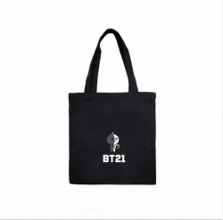 BTS BT21 Black Canvas Shopping...