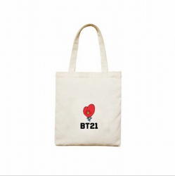 BTS BT21 White Canvas Shopping...