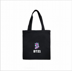 BTS BT21 Black Canvas Shopping...