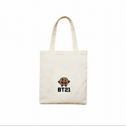 BTS BT21 White Canvas Shopping...