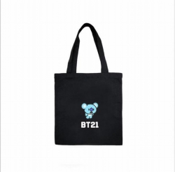 BTS BT21 Black Canvas Shopping...