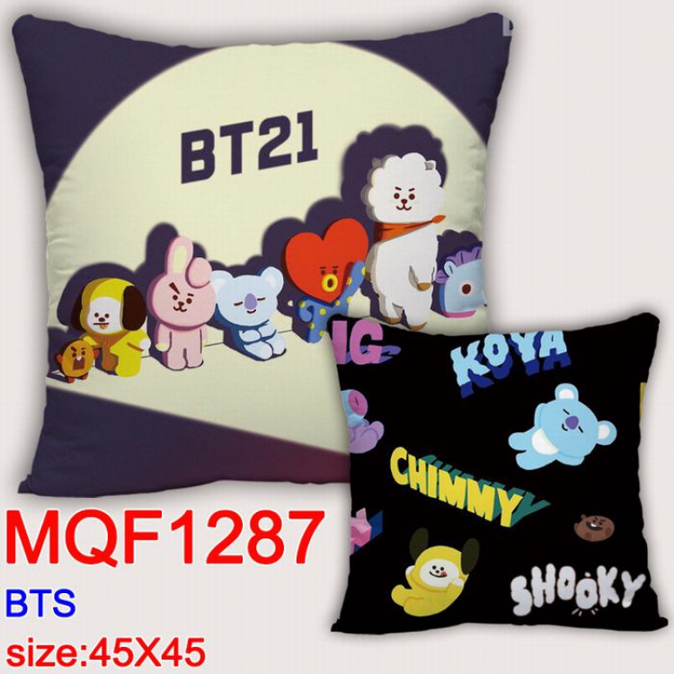 BTS BT21 Double-sided full color Pillow Cushion 45X45CM MQF 1287