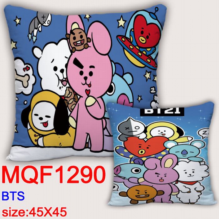 BTS BT21 Double-sided full color Pillow Cushion 45X45CM MQF 1290