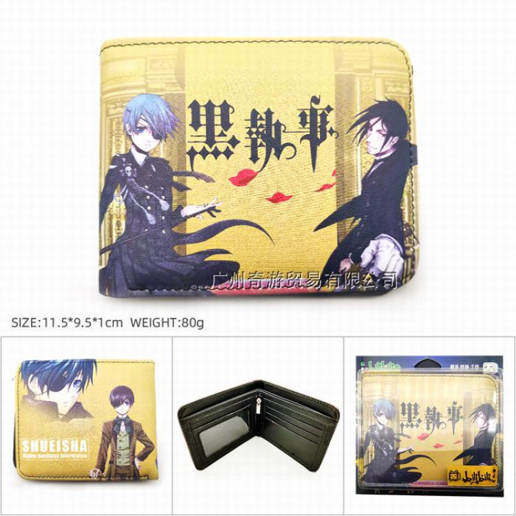 Black Butler Short color picture two fold wallet Purse HK-441