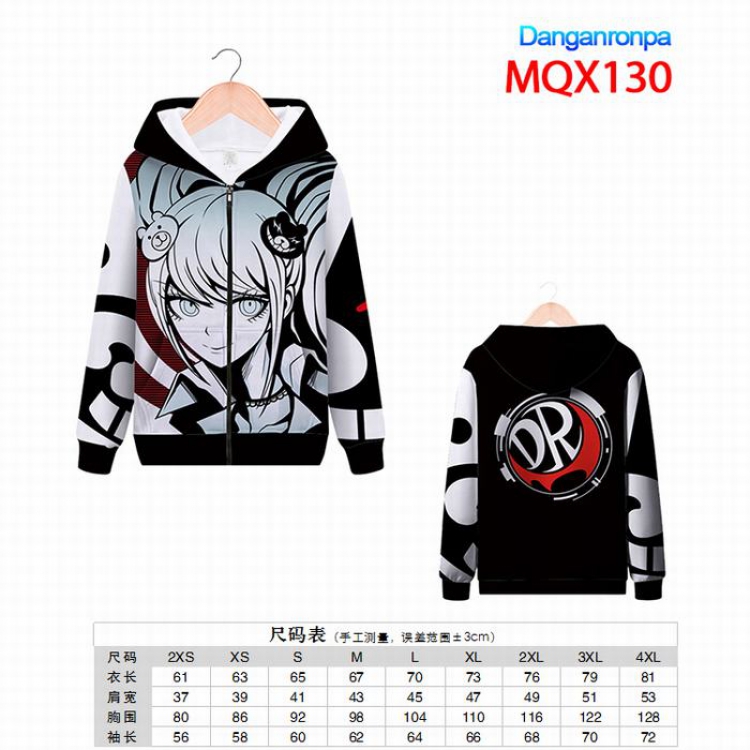 Dangan-Ronpa Full color zipper hooded Patch pocket Coat Hoodie 9 sizes from XXS to 4XL MQX130