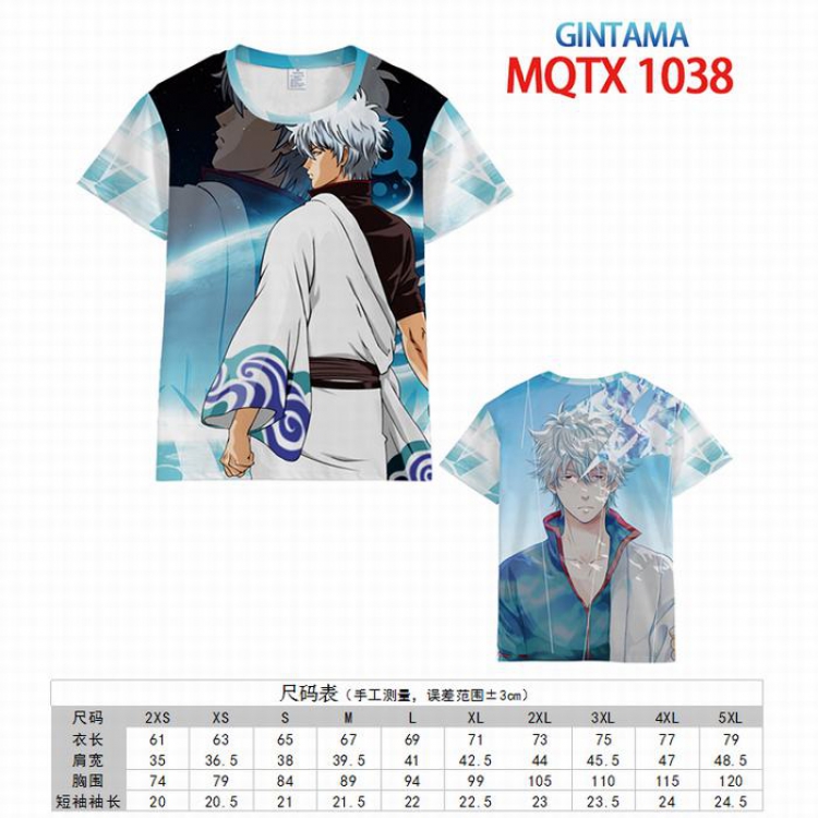 Gintama Full color printed short sleeve t-shirt 10 sizes from XXS to 5XL MQTX-1038