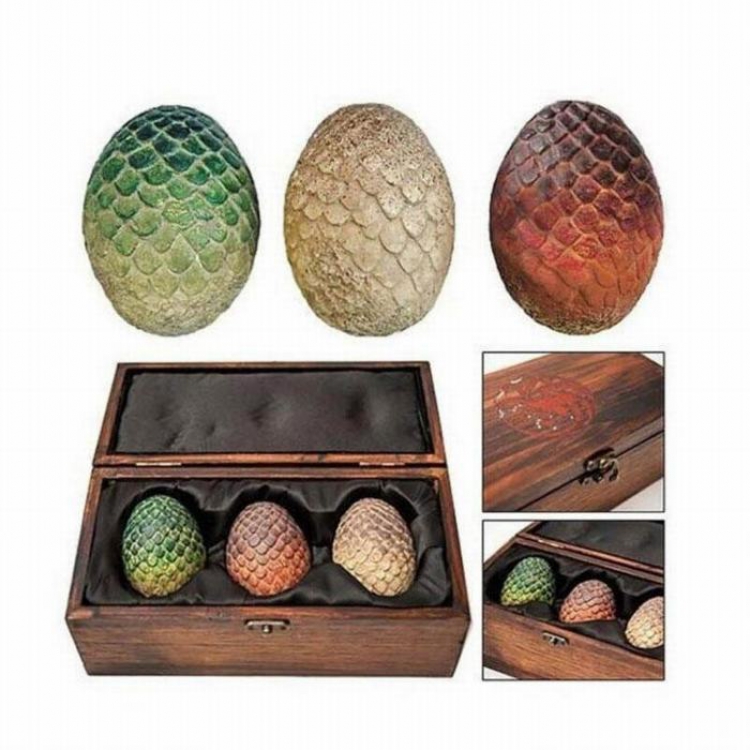 Game of Thrones Dragon egg Wooden box Figure Decoration Collectible set