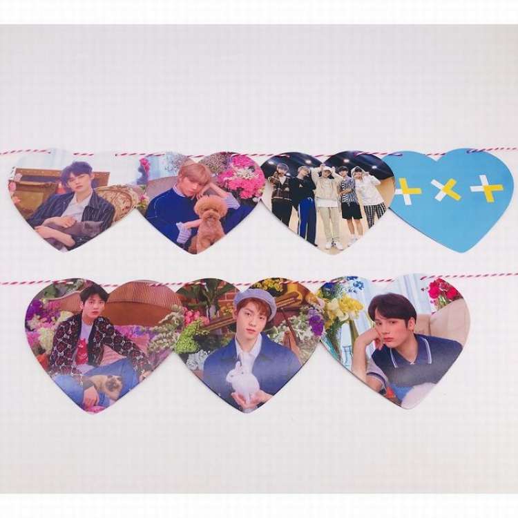 TXT Decorative paintings photo card A set of 7 + cotton thread rope 11X14CM 40G price for 5 sets 