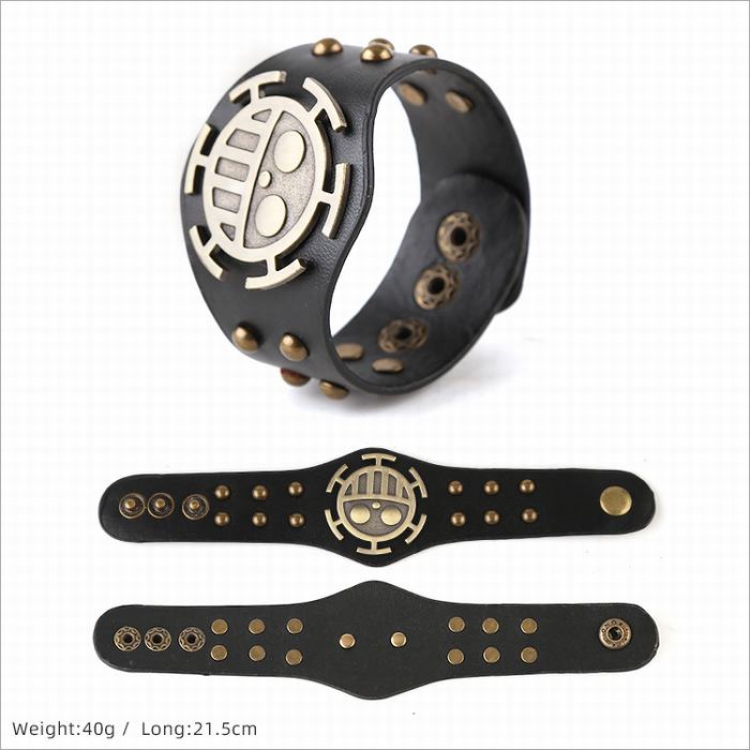 One Piece Punk Leather bracelet hand strap 21.5CM