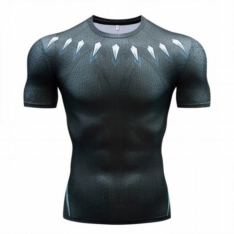 Black Panther Tights speed drying short-sleeved T-shirt price for 2 pcs 7 sizes from S to 4XL