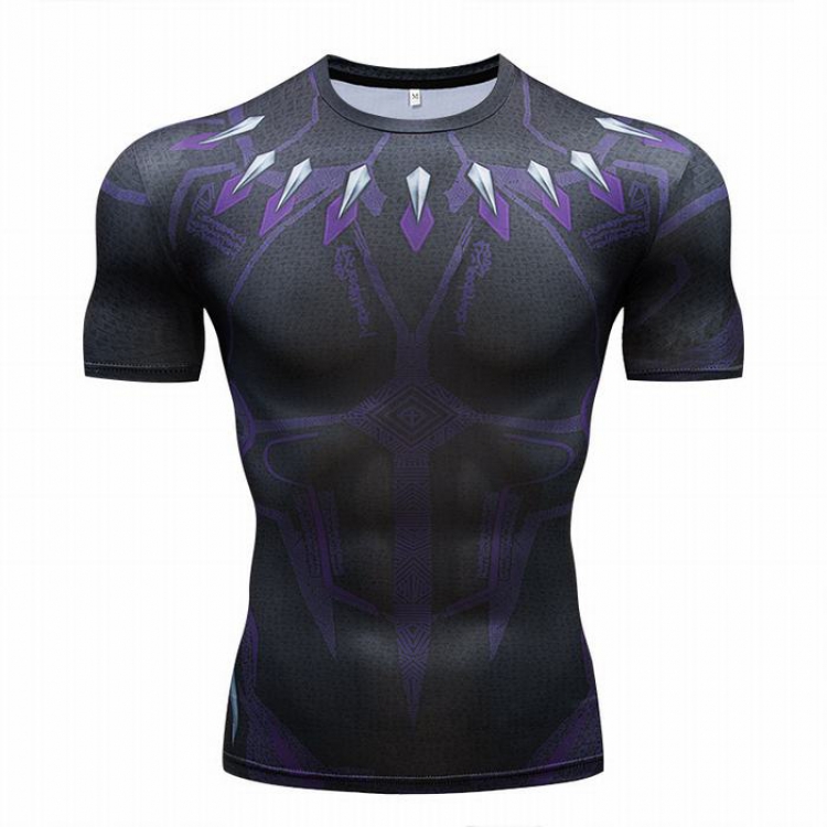 Black Panther Tights speed drying short-sleeved T-shirt price for 2 pcs 7 sizes from S to 4XL