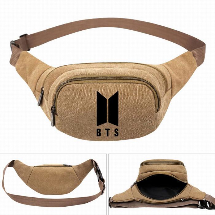 BTS Leisure outdoor sports Canvas purse pocket  chest bag 27X5X14CM