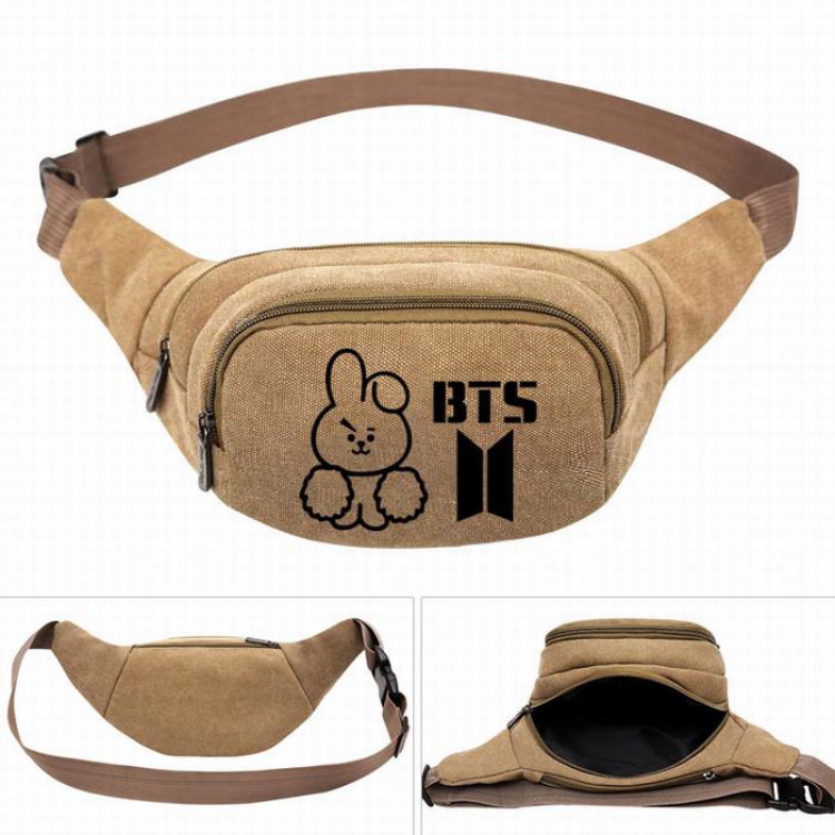 BTS BT21 Leisure outdoor sports Canvas purse pocket  chest bag 27X5X14CM
