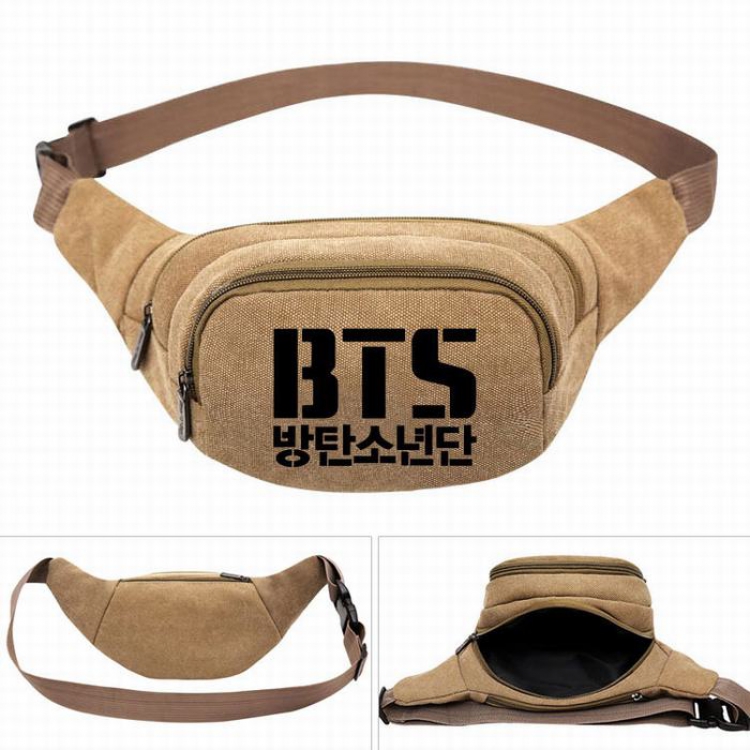 BTS Leisure outdoor sports Canvas purse pocket  chest bag 27X5X14CM
