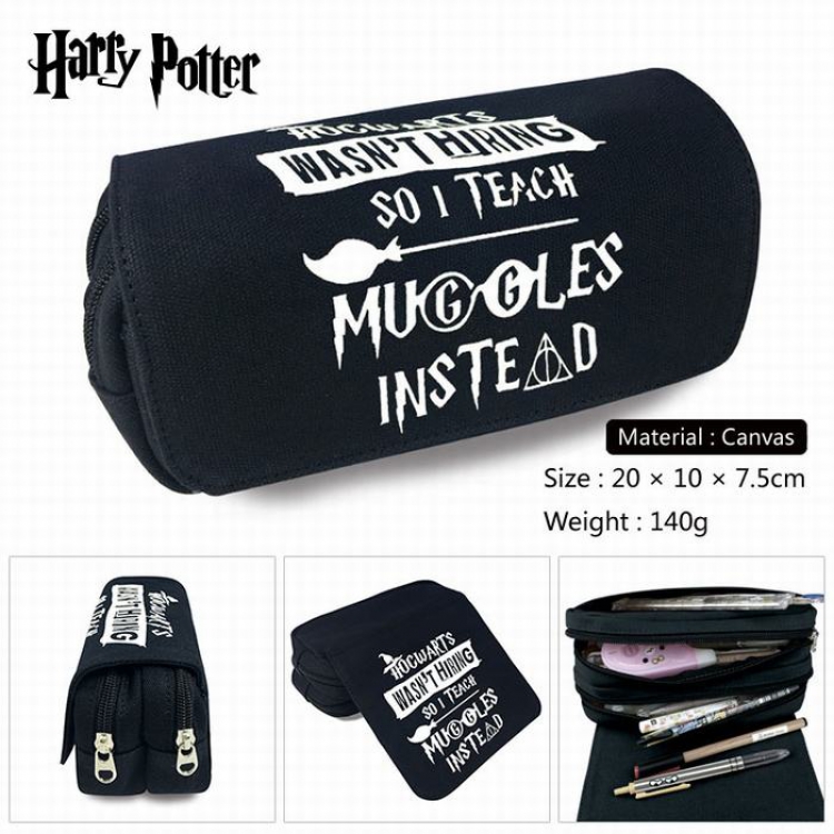Harry Potter Canvas Multifunction Double layer Zipper Flip cover Pencil Bag