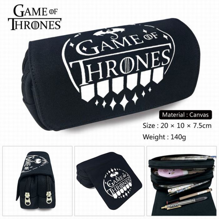 Game of Thrones Canvas Multifunction Double layer Zipper Flip cover Pencil Bag