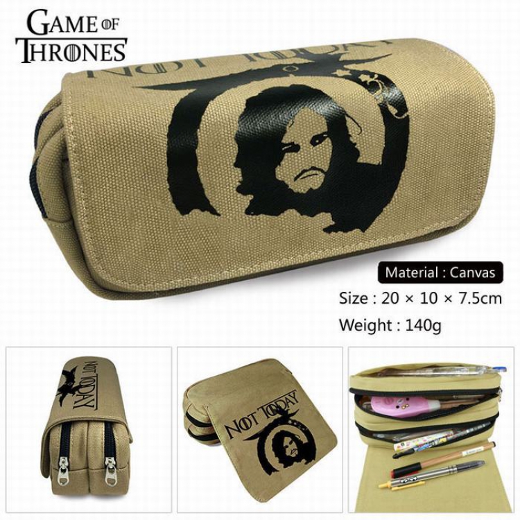 Game of Thrones Canvas Multifunction Double layer Zipper Flip cover Pencil Bag