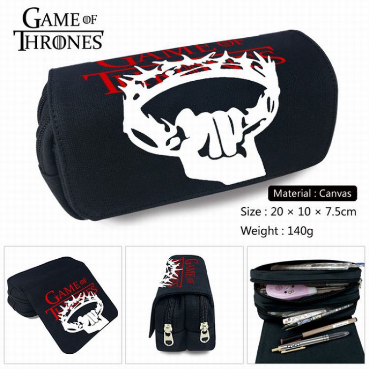 Game of Thrones Canvas Multifunction Double layer Zipper Flip cover Pencil Bag