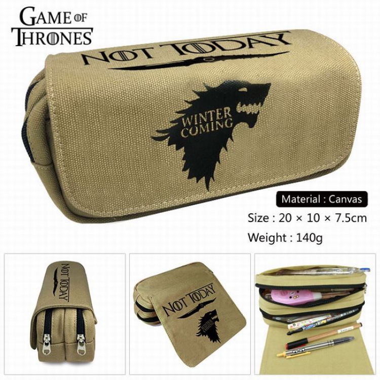 Game of Thrones Canvas Multifunction Double layer Zipper Flip cover Pencil Bag