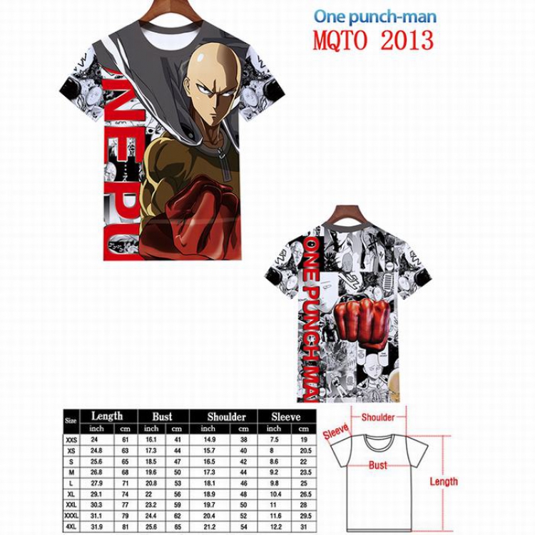 One Punch Man Full color printed short sleeve t-shirt 9 sizes from XXS to 4XL MQTO-2013